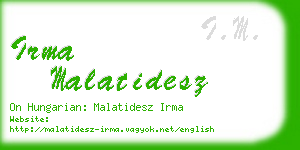 irma malatidesz business card